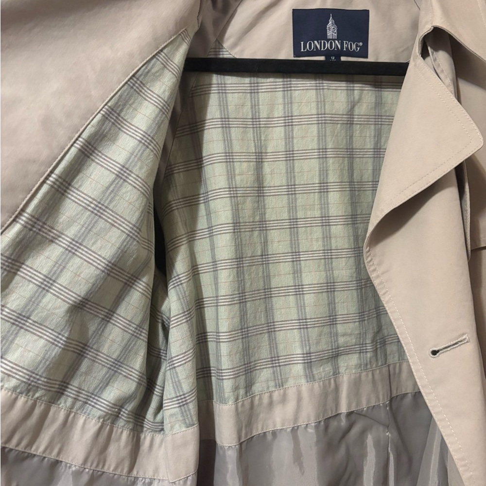London Fog Women's Beige Double-Breasted Trench Coat - Picture 11 of 12